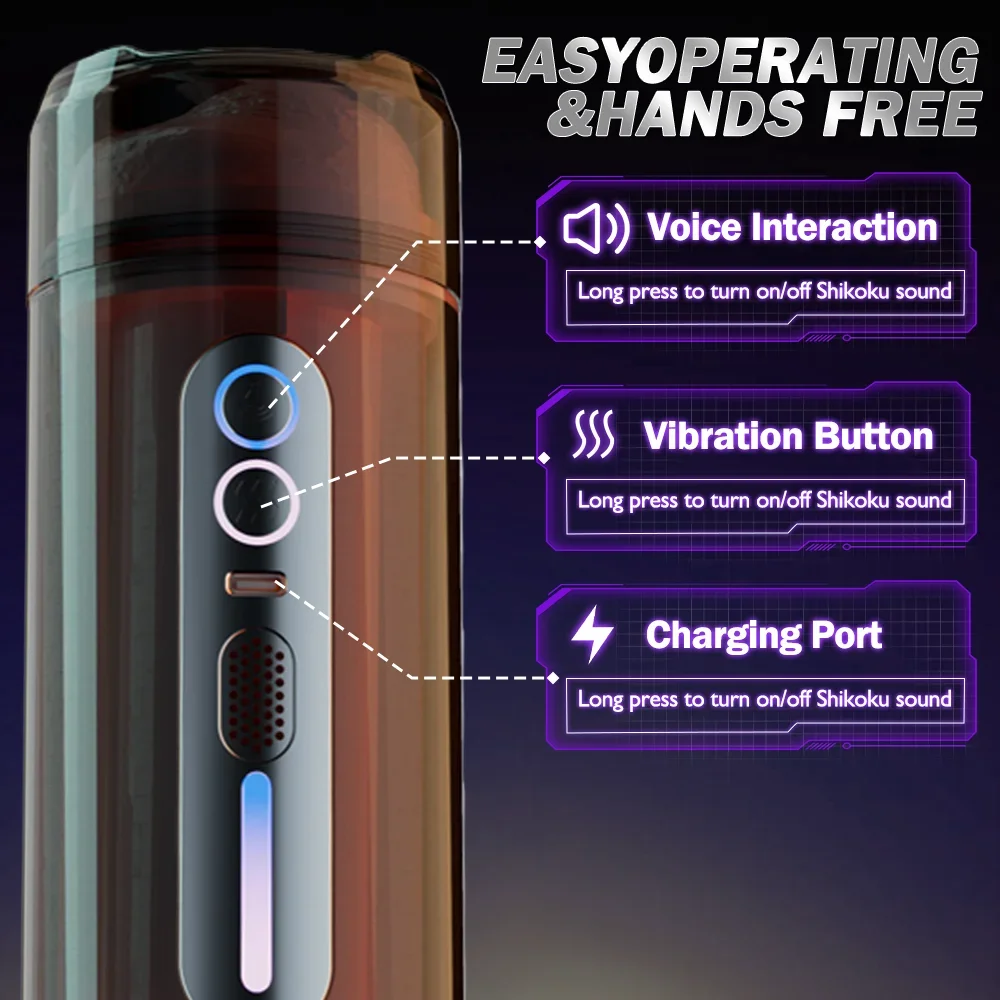 Cylindrical device with voice and vibration controls