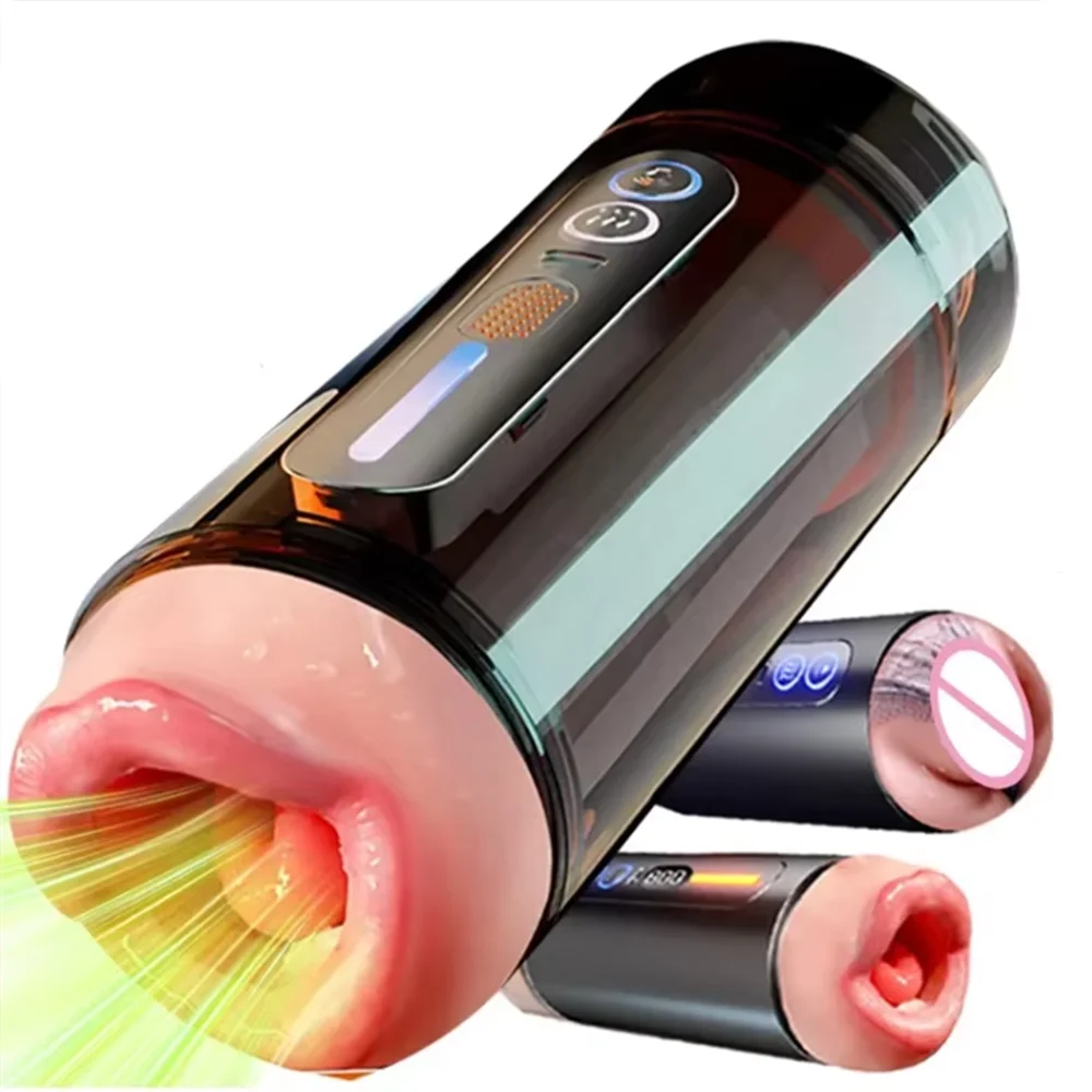 Automatic male masturbator device with control buttons
