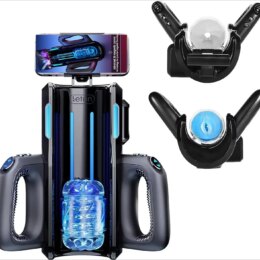 Automatic male masturbator device with phone holder