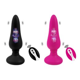 Vibrating silicone butt plugs with remote controls