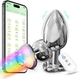 App-controlled metallic vibrating massager with remote