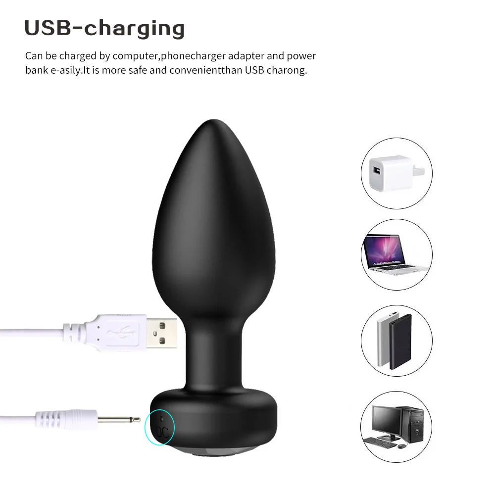 Black USB rechargeable personal massager with charging cable