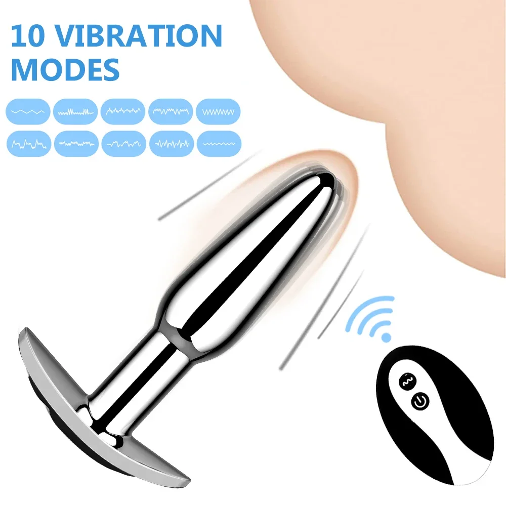 Metal anal plug with remote control