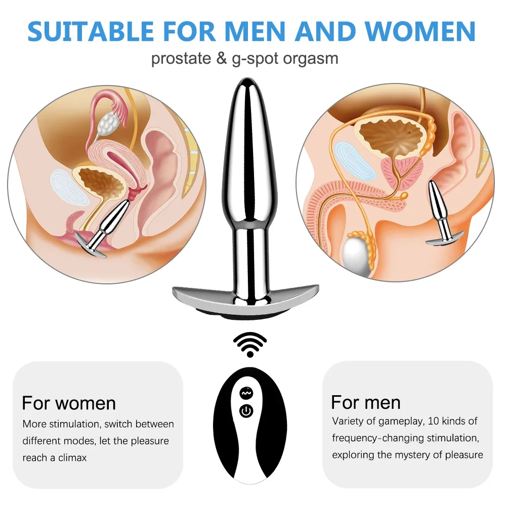 Metal anal plug for prostate and G-spot stimulation