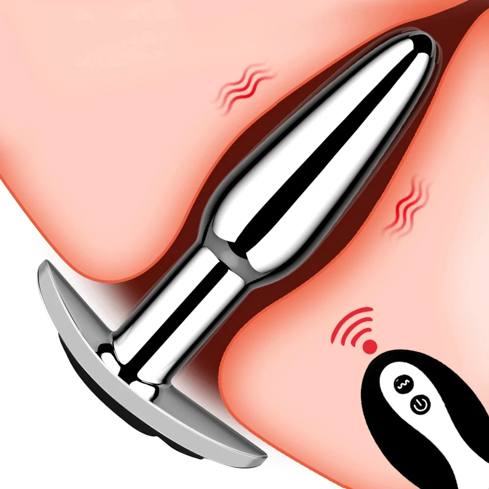 Metal butt plug with remote control