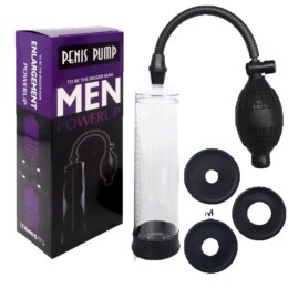 Penis pump kit with hand pump and rings