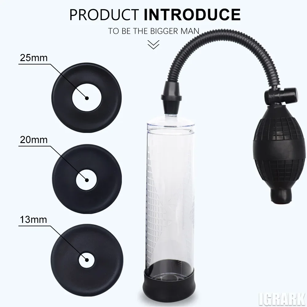 Male vacuum pump with three size rings