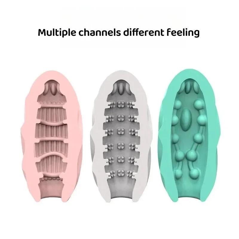 Three textured silicone sleeve inserts in pastel colors