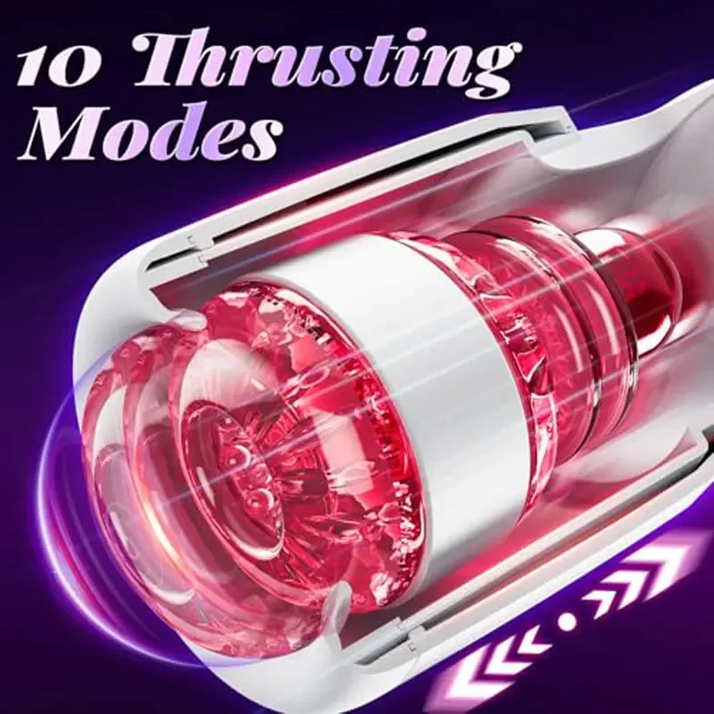 Automatic male masturbator with 10 thrusting modes