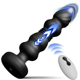 Black vibrating prostate massager with remote control