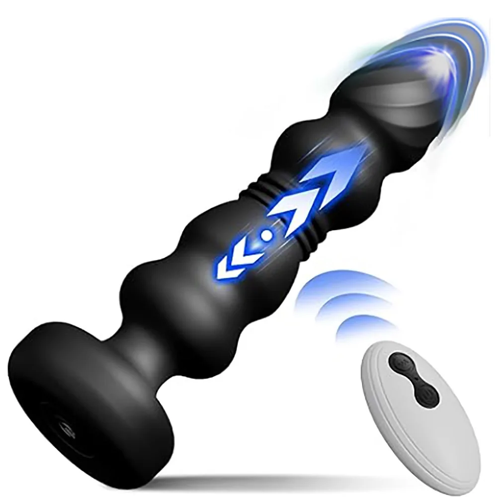 Black vibrating prostate massager with remote control
