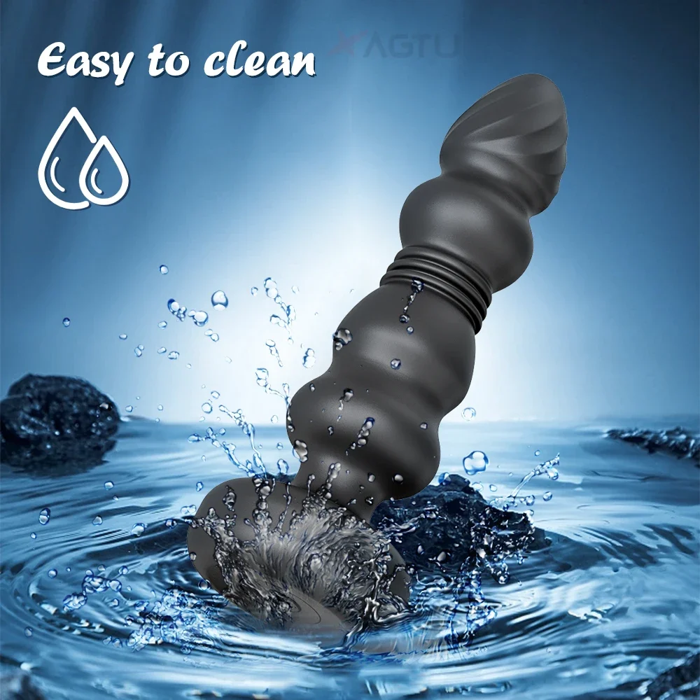Black silicone toy splashing in water