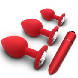 Safiman Soft Silicone Anal Butt Plug Prostate Massager Red